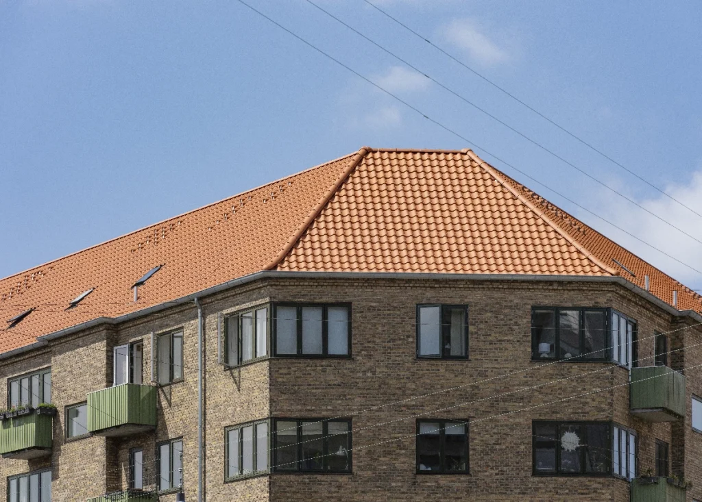 Frankrigsgade, tag med Cavus tagsten. Foto: Niels Nygaard.