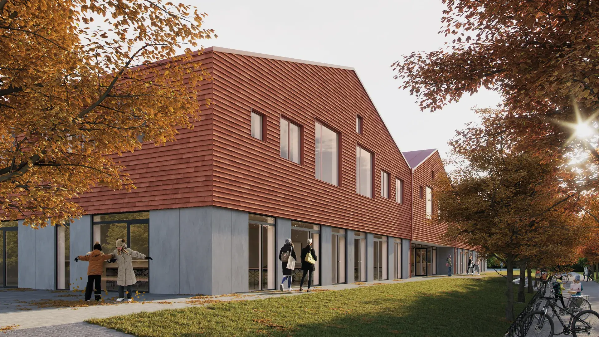 Blovstrød Skole, rendering: AART